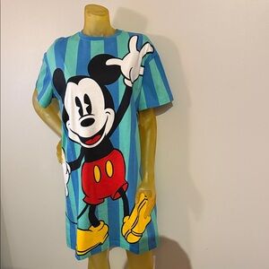 Disneyland Disney Mickey Mouse Striped Dress Shirt - Blue
